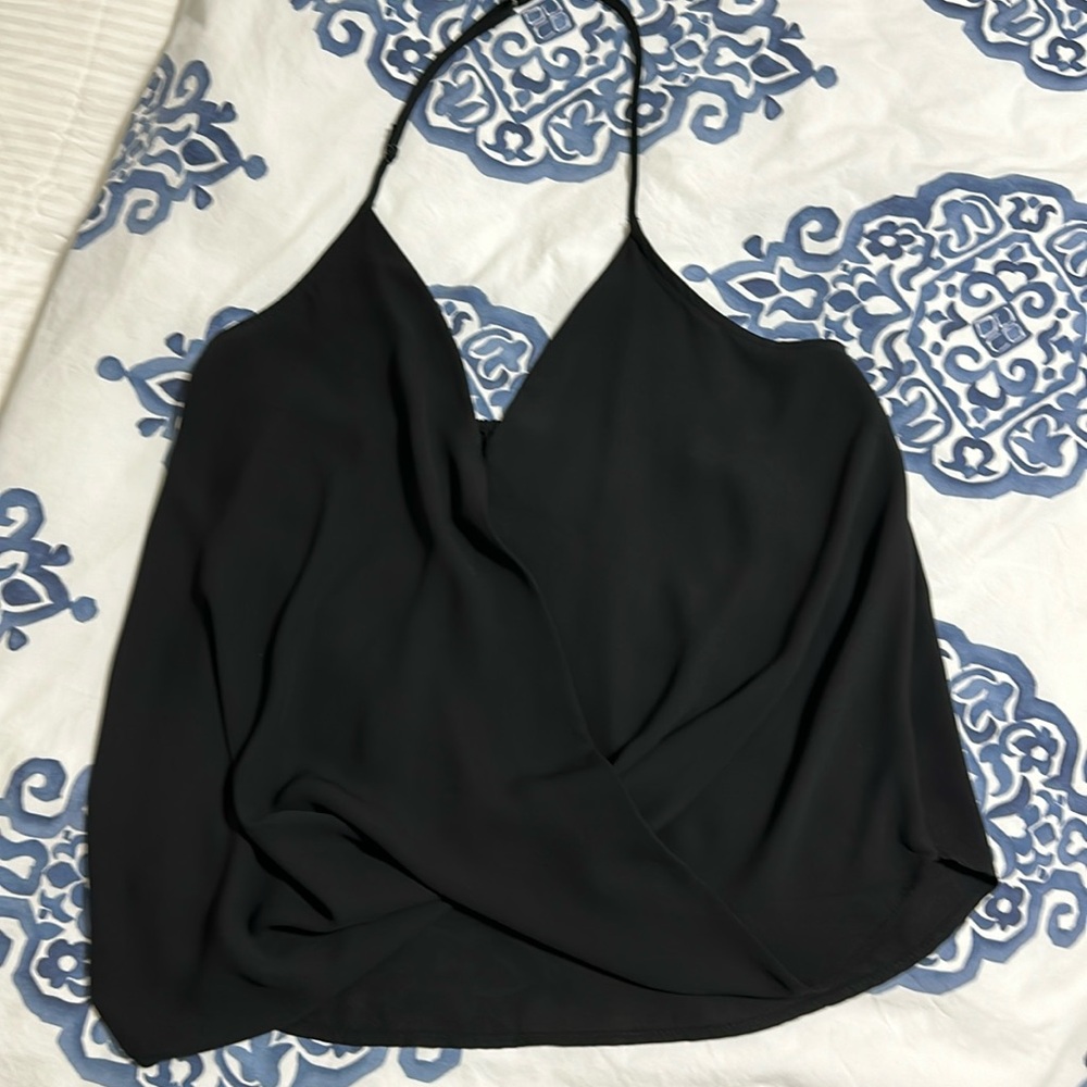 AQUA Black Halter Top